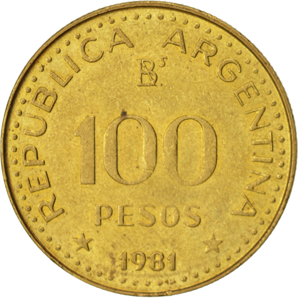 Moneda, Argentina, 100 Pesos, 1981, EBC, Latón recubierto de acero, KM:85a