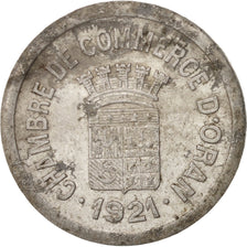 Algeria, Chambre de Commerce, Oran,10 Centimes, 1921, BC+, Aluminio, 26
