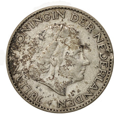 Coin, Netherlands, Juliana, Gulden, 1955, EF(40-45), Silver, KM:184