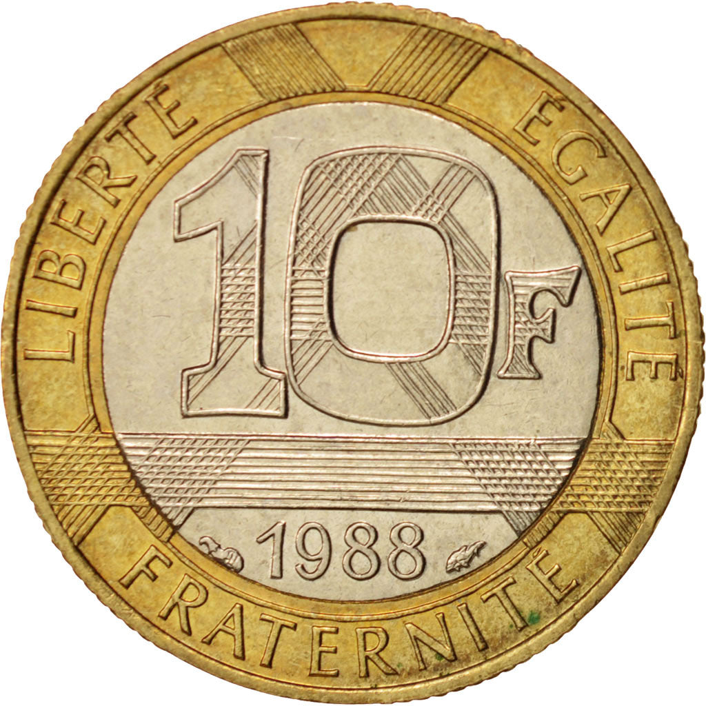 Munten, Frankrijk, Génie, 10 Francs, 1988, Paris, PR, Bi-Metallic, KM:964.1