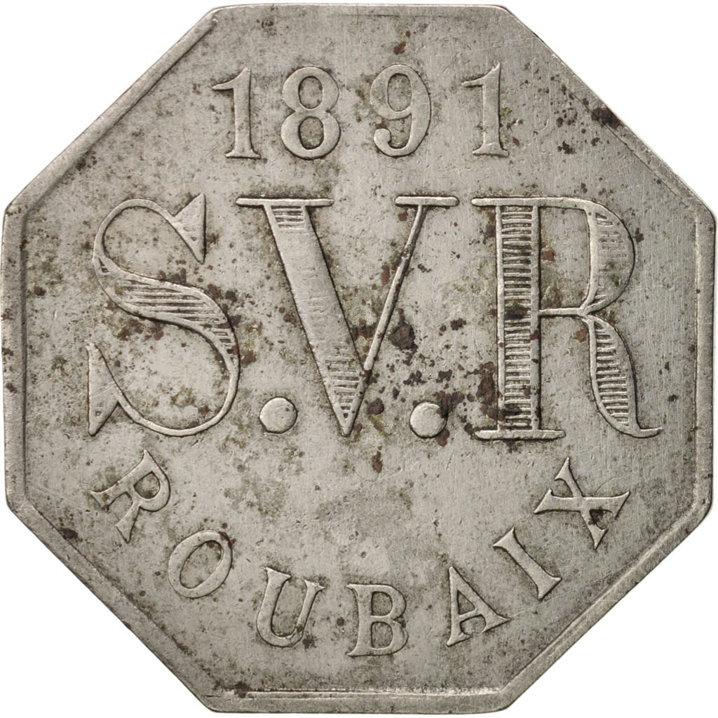 France, Jeton, S.V.R Roubaix, 1891, TTB+, Nickel, 23