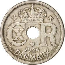 Denmark, Christian X, 25 Öre, 1924, Copenhagen, EF(40-45), Copper-nickel