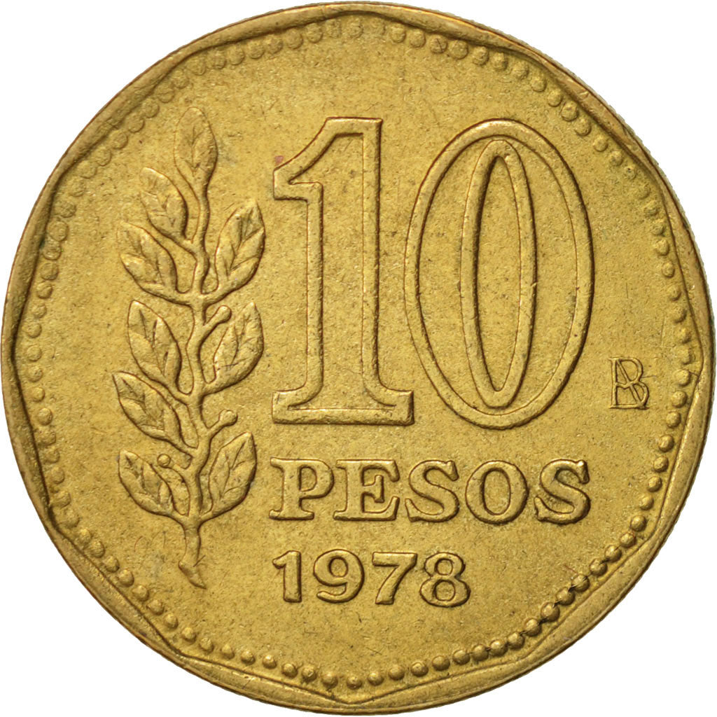 Coin, Argentina, 10 Pesos, 1978, AU(55-58), Aluminum-Bronze, KM:72