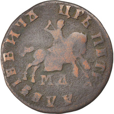 Moneda, Rusia, Peter I, Kopek, 1708, Moscow, BC+, Cobre, KM:118