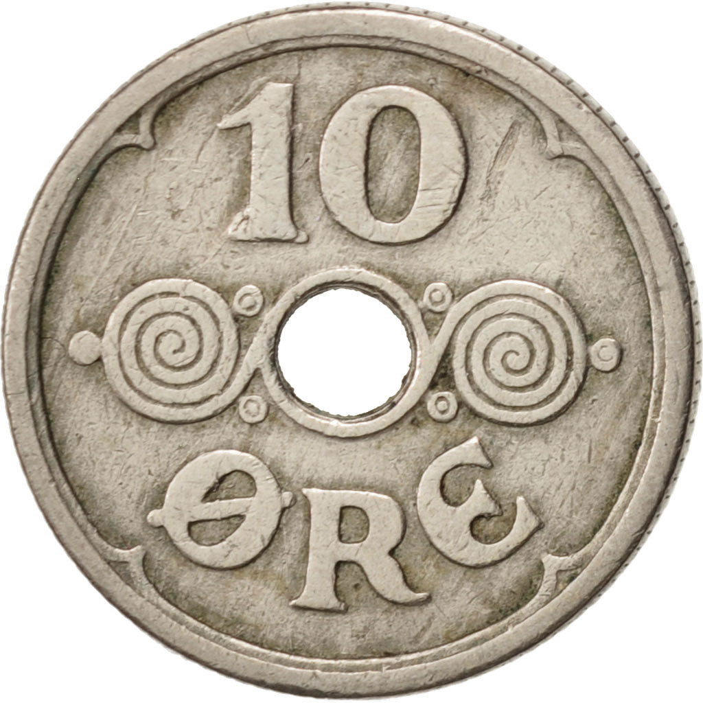 Coin, Denmark, Christian X, 10 Öre, 1924, Copenhagen, EF(40-45), Copper-nickel