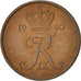 Moneda, Dinamarca, Frederik IX, 5 Öre, 1960, Copenhagen, BC+, Bronce, KM:848.1