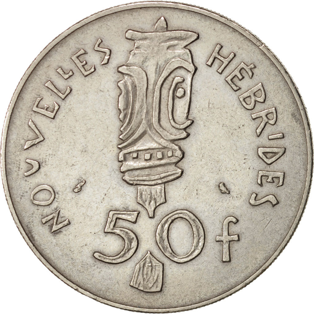 New Hebrides, 50 Francs, 1972, Paris, AU(50-53), Nickel, KM:7