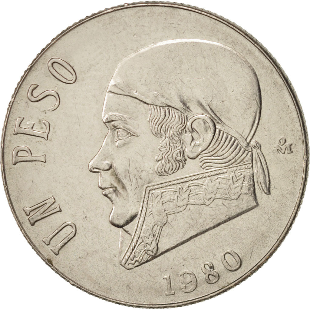 Coin, Mexico, Peso, 1980, Mexico City, AU(50-53), Copper-nickel, KM:460