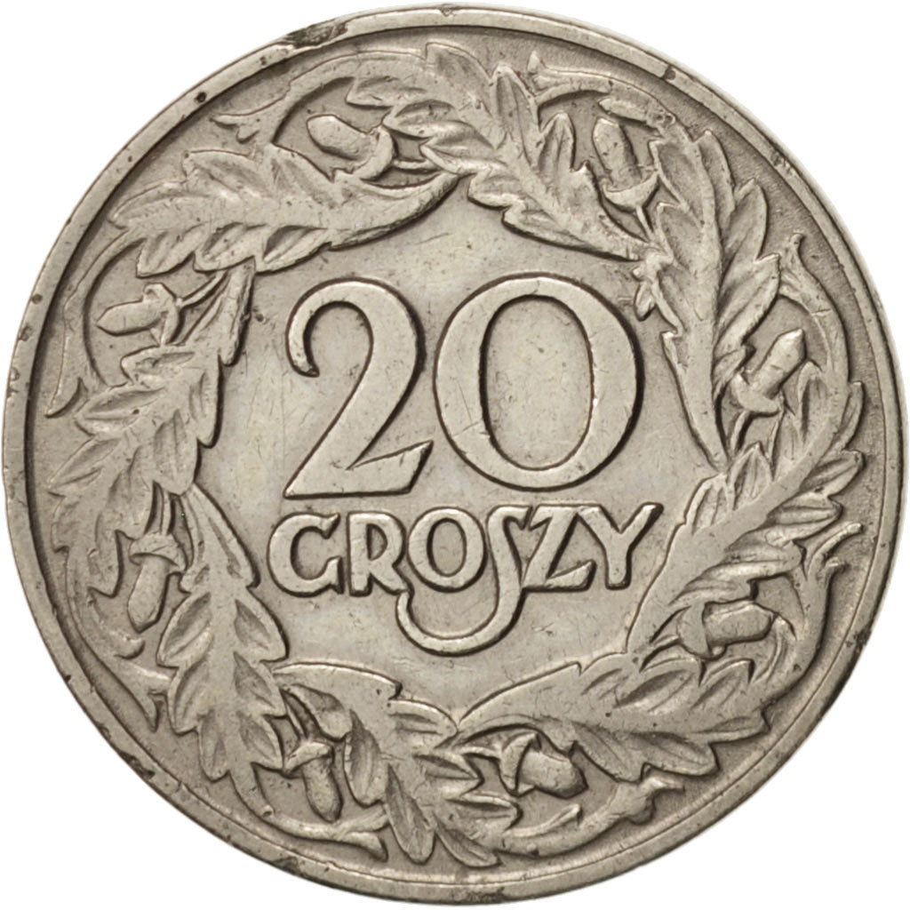 Coin, Poland, 20 Groszy, 1923, AU(50-53), Nickel, KM:12
