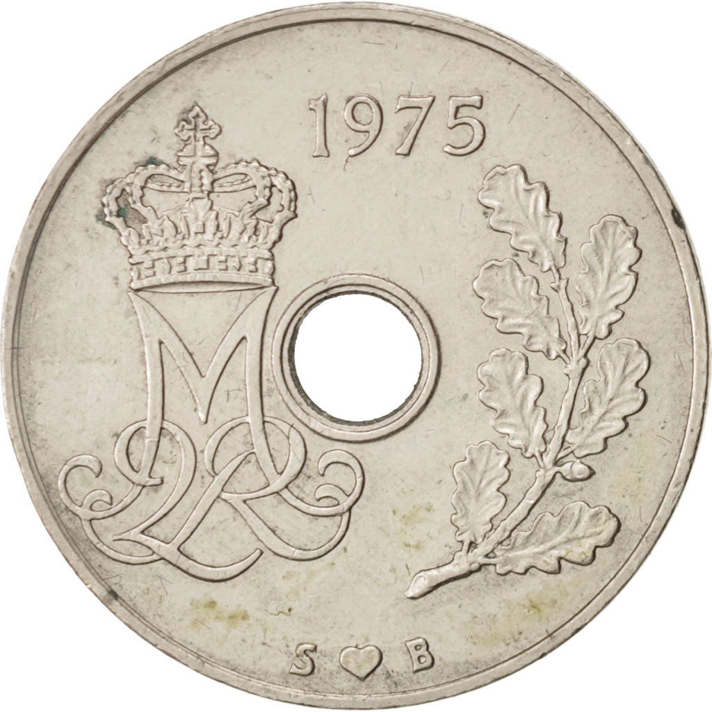 Munten, Denemarken, Margrethe II, 25 Öre, 1974, Copenhagen, ZF+, Copper-nickel