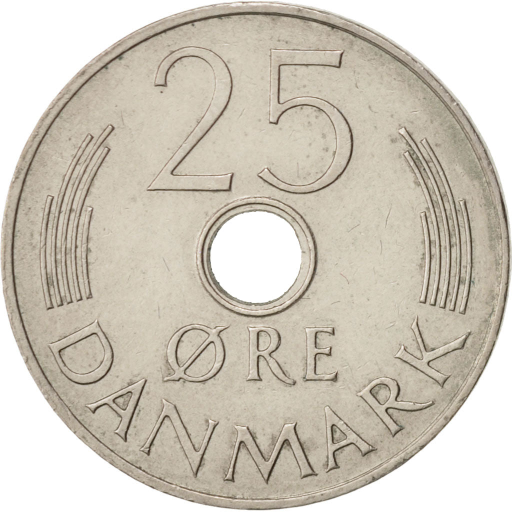 Munten, Denemarken, Margrethe II, 25 Öre, 1974, Copenhagen, ZF+, Copper-nickel