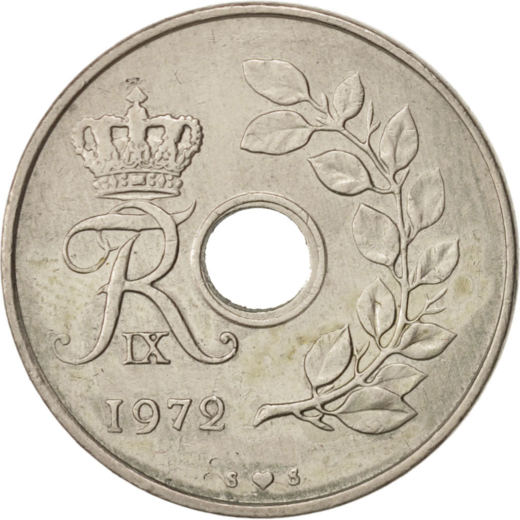 Moneta, Danimarca, Frederik IX, 25 Öre, 1972, Copenhagen, BB+, Rame-nichel