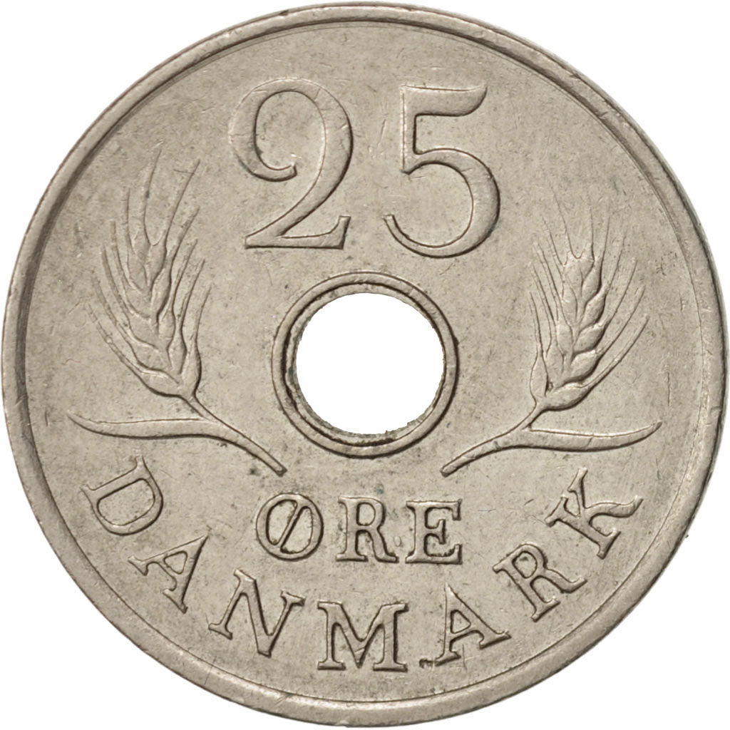 Moneta, Danimarca, Frederik IX, 25 Öre, 1972, Copenhagen, BB+, Rame-nichel