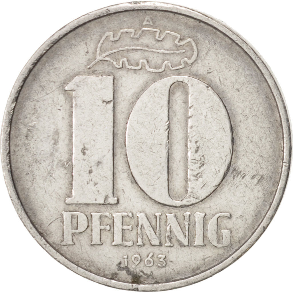 Münze, GERMAN-DEMOCRATIC REPUBLIC, 10 Pfennig, 1963, Berlin, SS, Aluminium