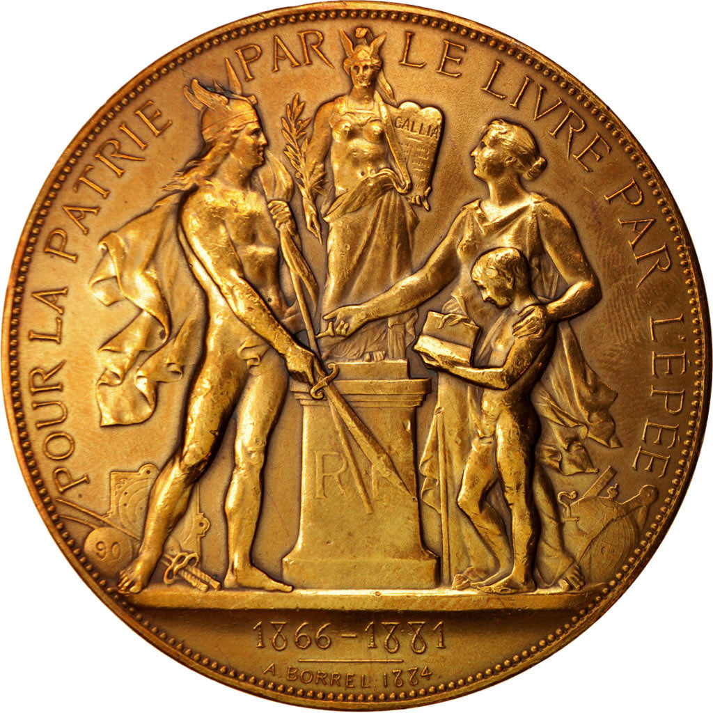 France, Medal, Ligue Française de L'Enseignement, Politics, Society, War, 1881