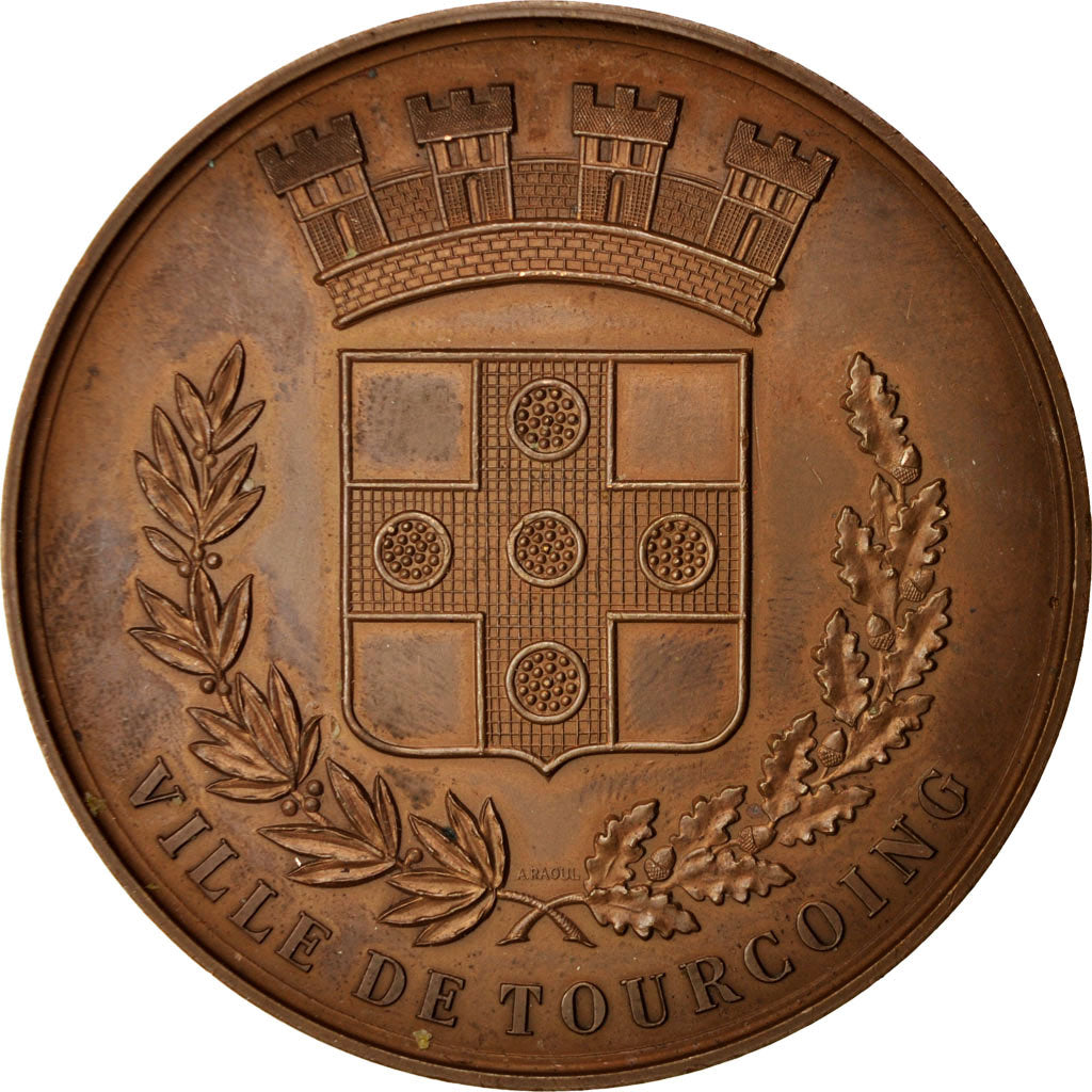 France, Medal, Ville de Tourcoing, Politics, Society, War, 1983, AU(50-53)