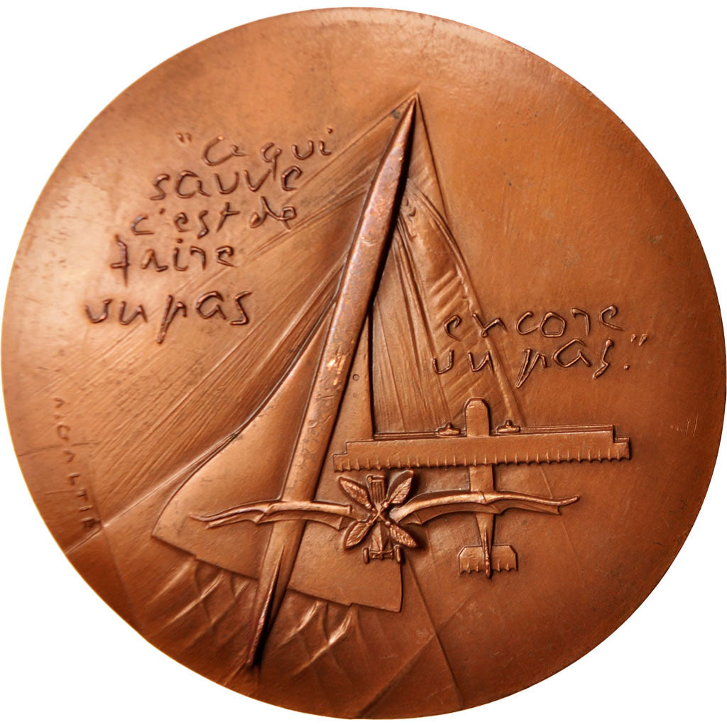 France, Medal, Antoine de St Exupery, Arts & Culture, 1980, Galtié, SUP, Bronze