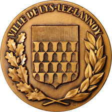Frankreich, Medal, Ville de Lys-Lez-Lannoy, Politics, Society, War, VZ, Bronze