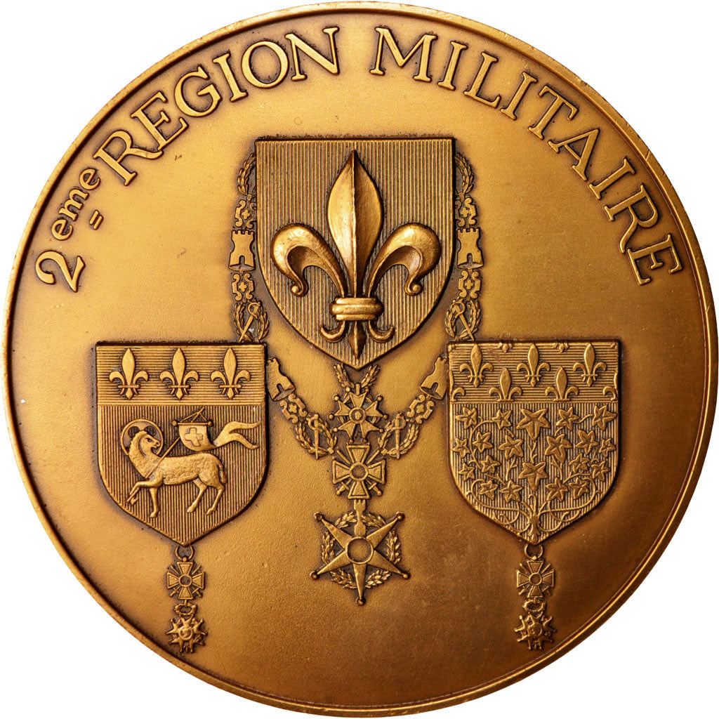 France, Medal, 2eme Région Militaire, Politics, Society, War, AU(55-58), Bronze