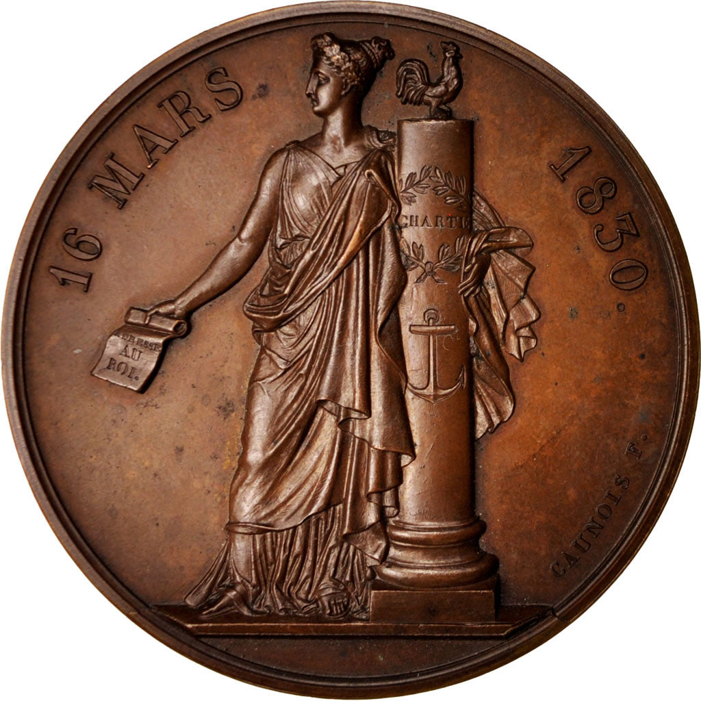 Francia, Medal, Charles X, Adresse des 221, Charles X, History, 1830, SPL-