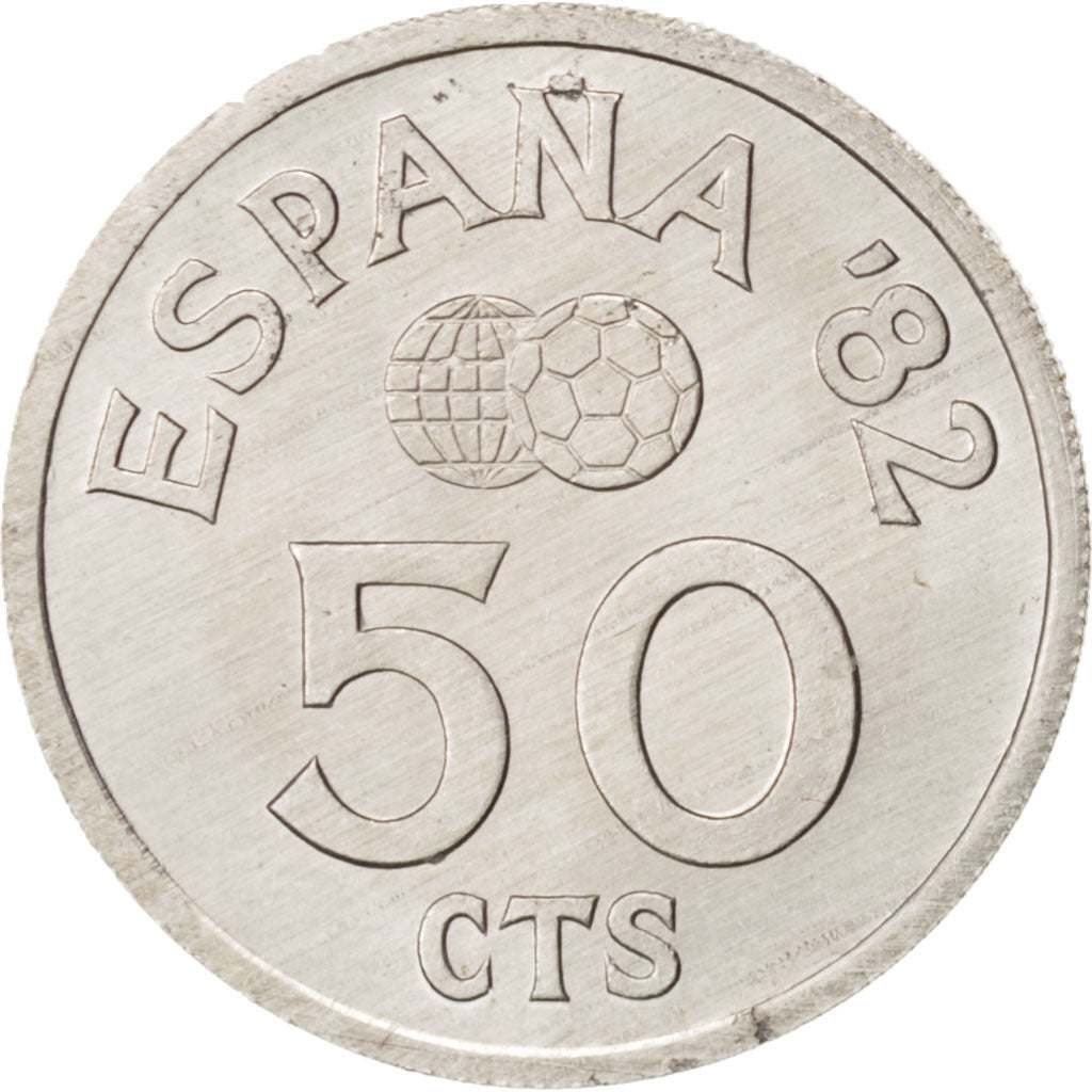 Spain, Juan Carlos I, 50 Centimos, 1980, MS(65-70), Aluminum, KM:815