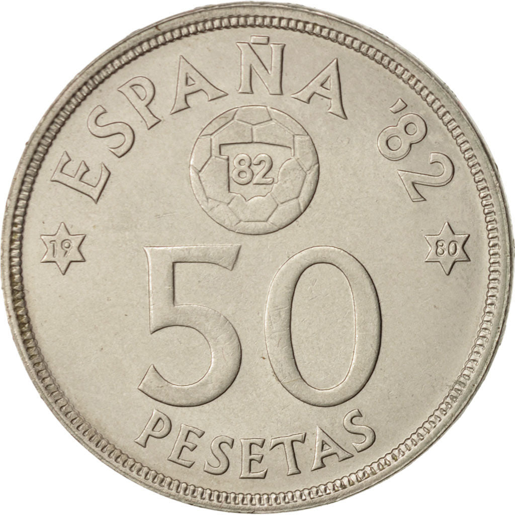 Spanien, Juan Carlos I, 50 Pesetas, 1980, STGL, Copper-nickel, KM:819