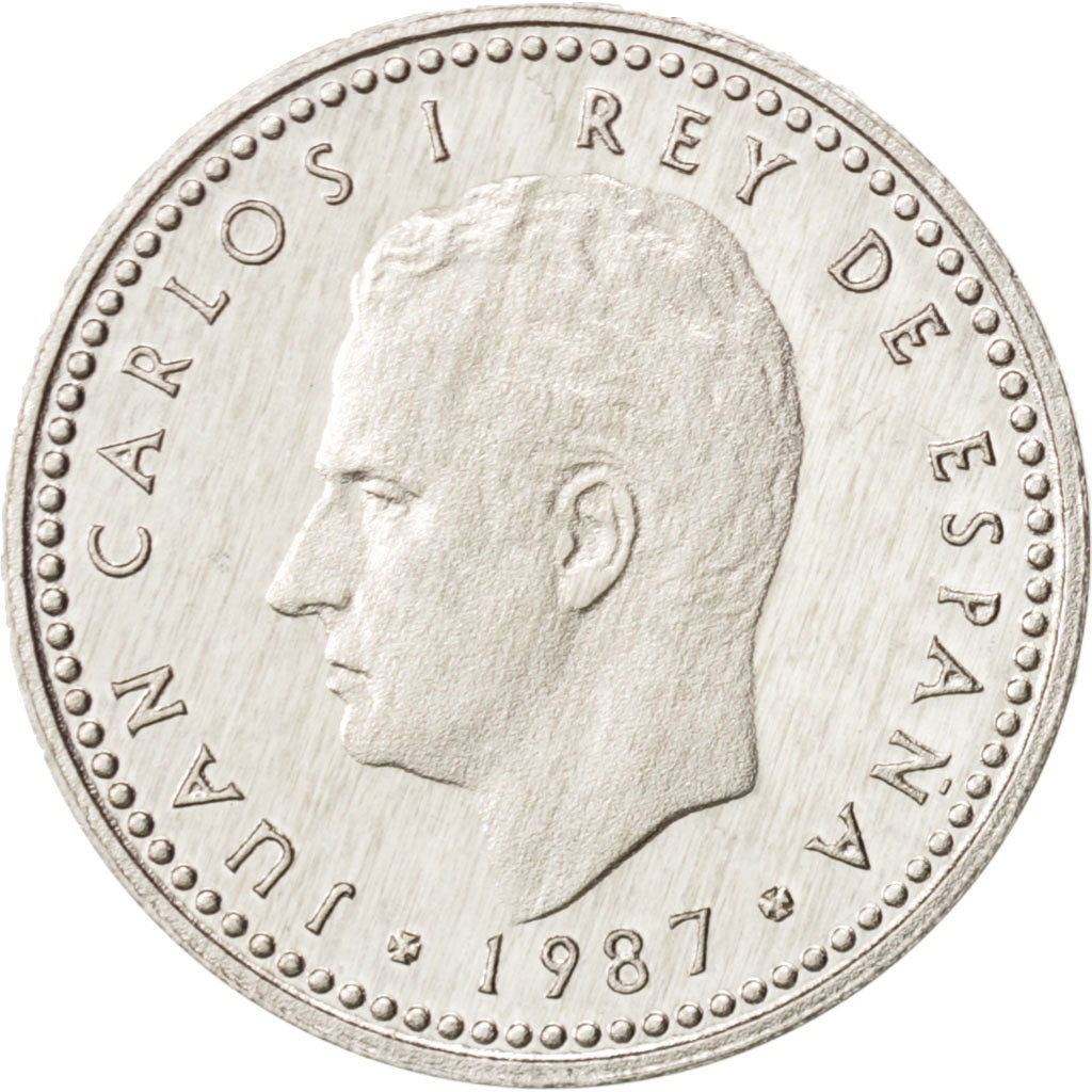 Spain, Juan Carlos I, Peseta, 1987, MS(65-70), Aluminum, KM:821