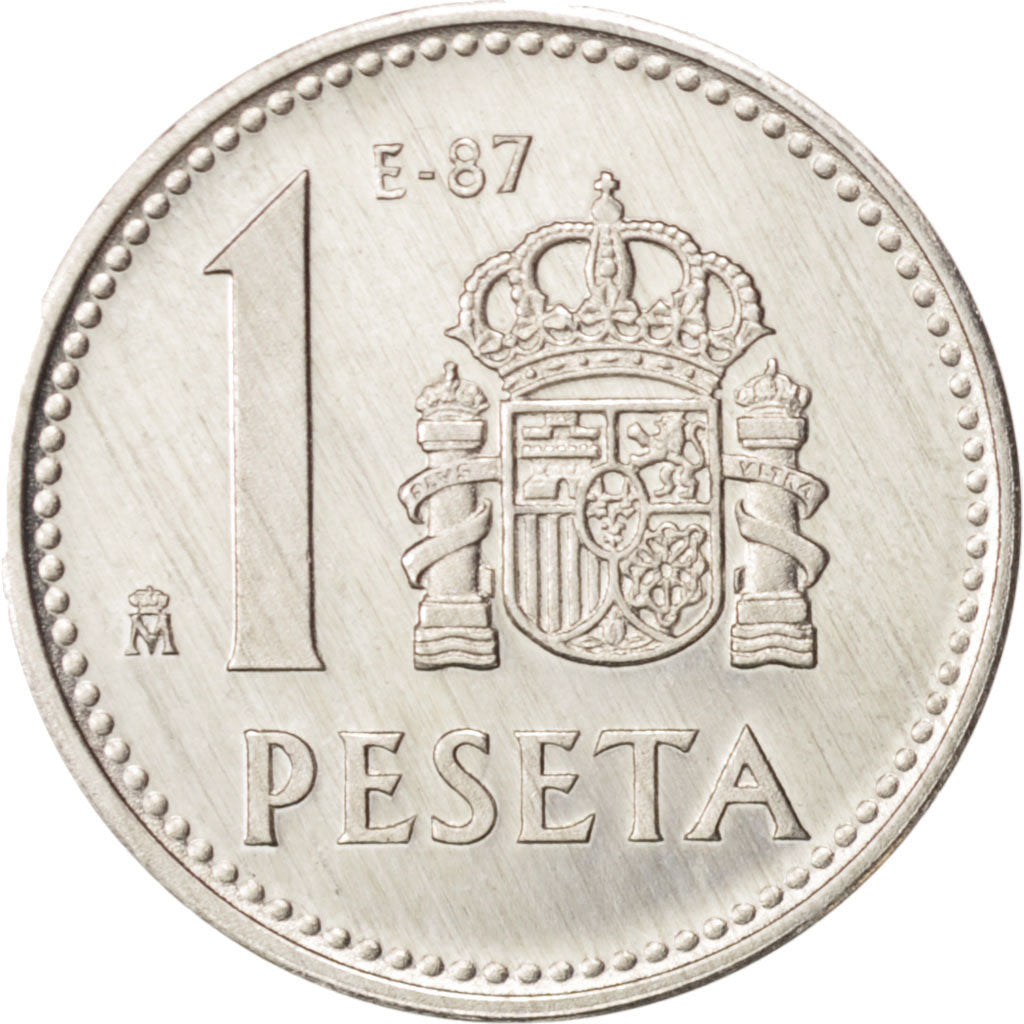 Spain, Juan Carlos I, Peseta, 1987, MS(65-70), Aluminum, KM:821