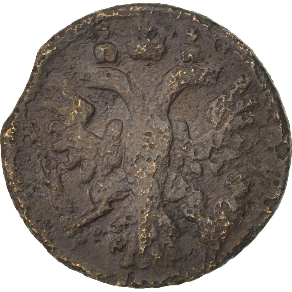 Coin, Russia, Polushka, 1/4 Kopek, 1735, VF(20-25), Copper, KM:187
