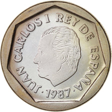 Spain, Juan Carlos I, 200 Pesetas, 1987, MS(65-70), Copper-nickel, KM:829