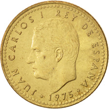 Spanien, Francisco Franco, caudillo, Peseta, 1975, STGL, Aluminum-Bronze, KM:796