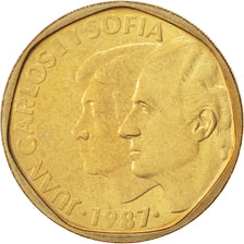 Spanien, Juan Carlos I, 500 Pesetas, 1987, STGL, Aluminum-Bronze, KM:831