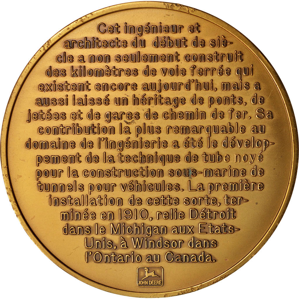 Verenigde Staten, Medal, W.J. Wilgus 1865-1949, Railway, 1980, PR, Bronze