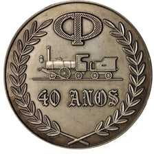 Spain, Medal, CP, 40 anos, Railway, AU(55-58), Silvered bronze