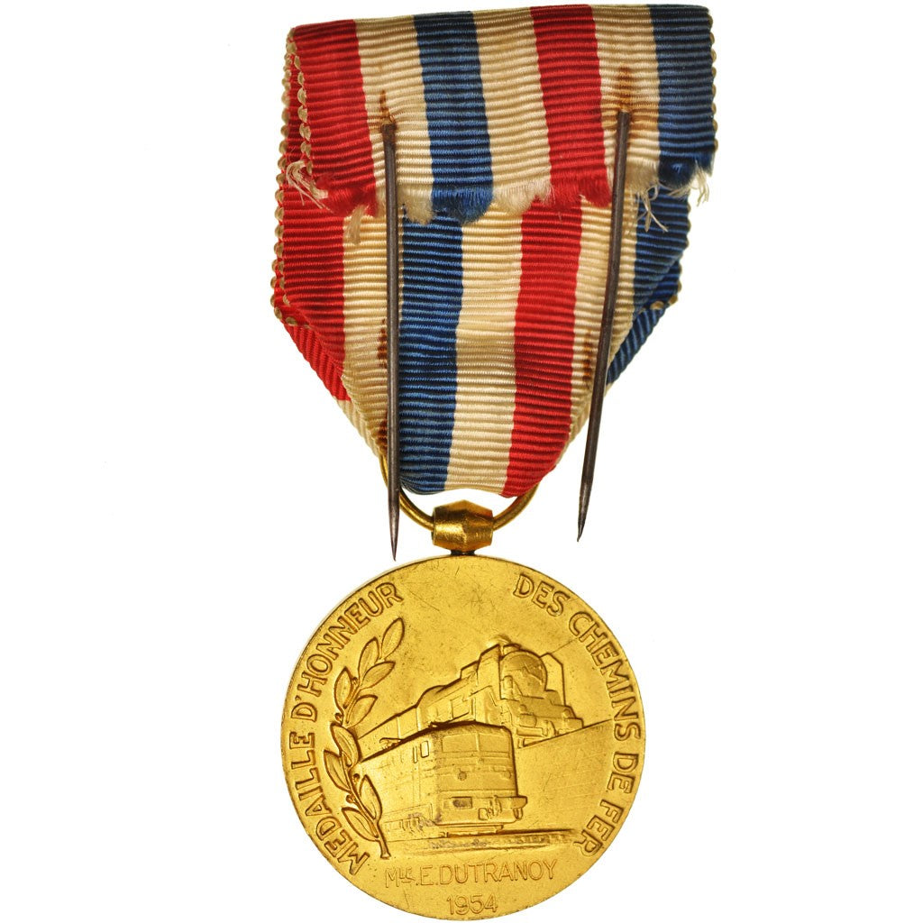 France, Médaille d'honneur des chemins de fer, Railway, Medal, 1954
