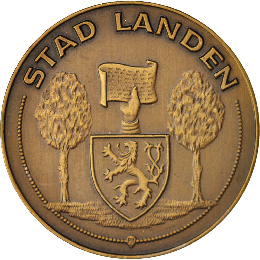 Belgium, Medal, Stad Landen, Railway, 1988, AU(55-58), Bronze