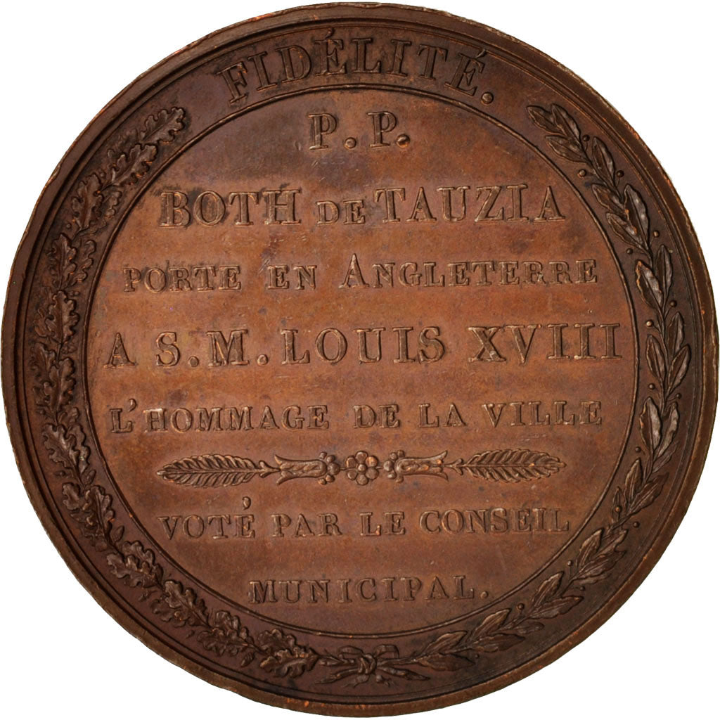 Francia, Medal, Entrée du duc d'Angoulême à Bordeaux, History, 1814, Andrieu