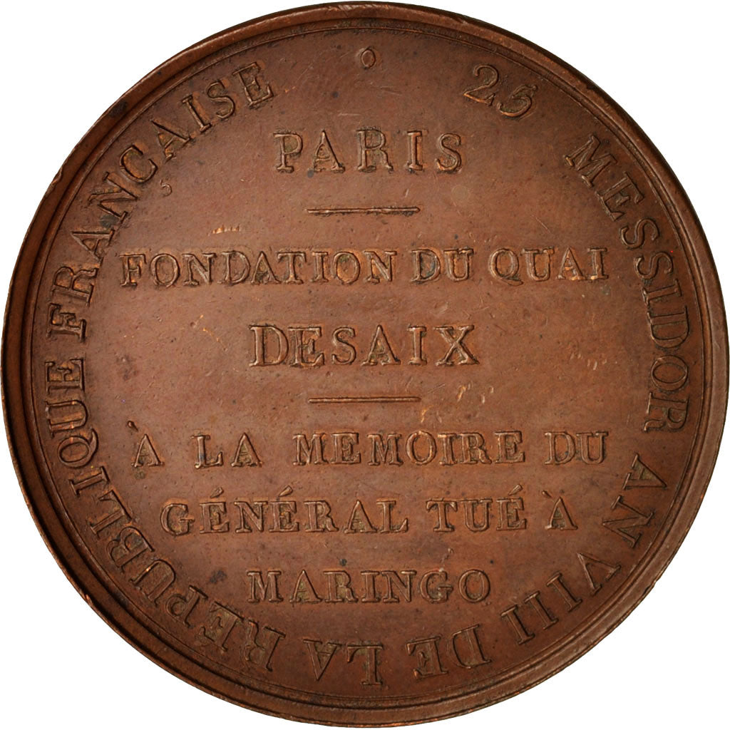 Frankrijk, Medal, Consulat, fondation du quai Desaix à Paris, History, 1800