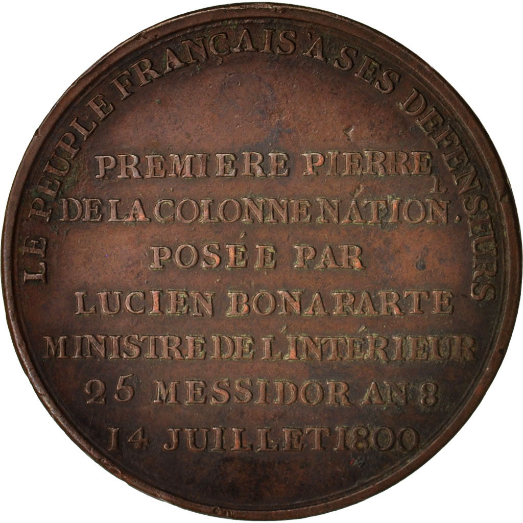 Frankrijk, Medal, Consulat, pose de la première pierre de la colonne de la