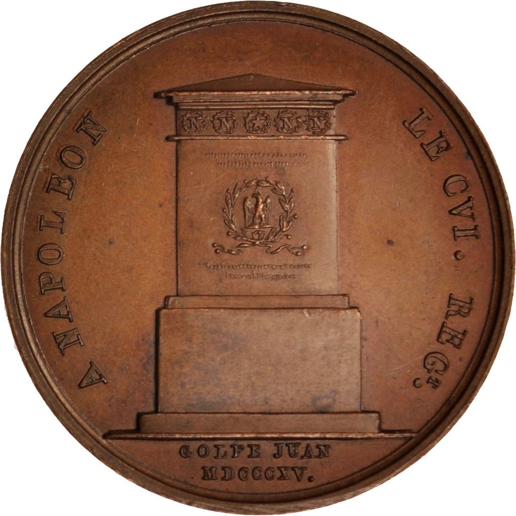 France, Medal, Napoléon Ier, Golfe Juan, History, 1815, MS(60-62), Copper