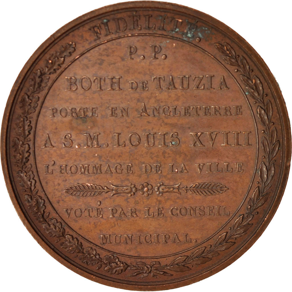 France, Medal, Entrée du duc d'Angoulême à Bordeaux, History, 1814, Andrieu