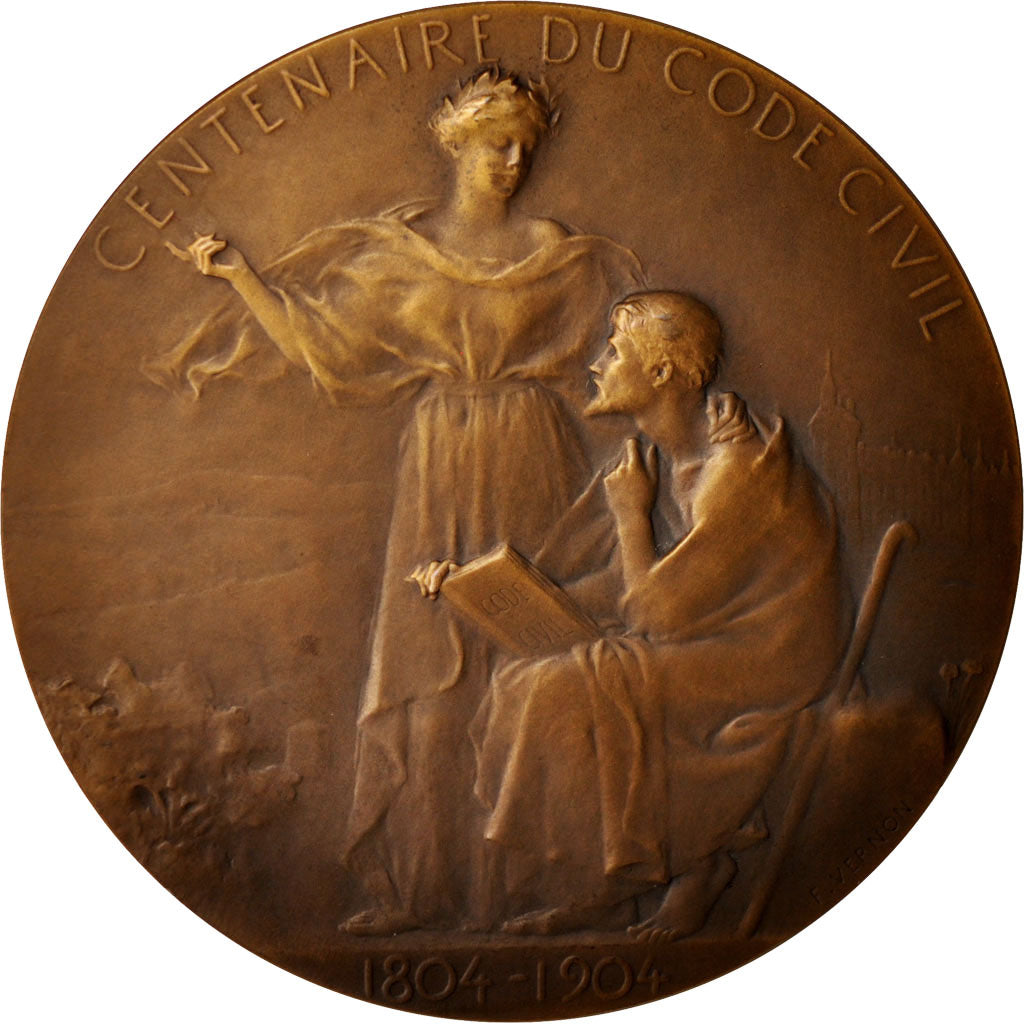 France, Medal, Centenaire du Code Civil 1804-1904, Arts & Culture, 1904, Vernon