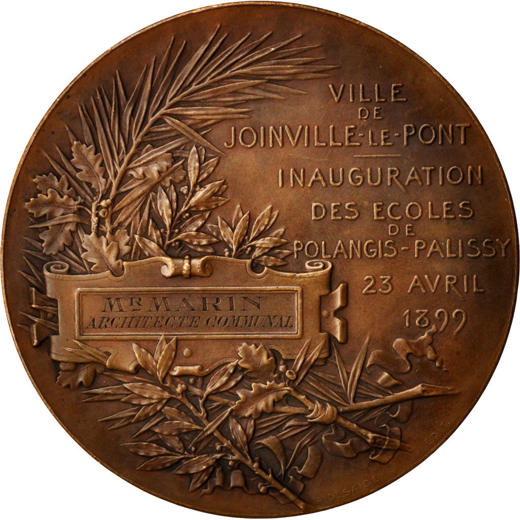 Frankreich, Medal, Ville de Joinville Le Pont, Arts & Culture, 1899, Roty