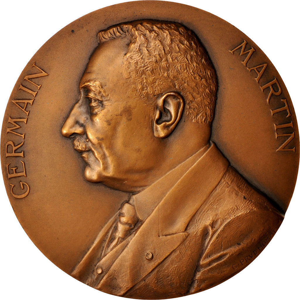 France, Medal, Germain Martin, Politics, Society, War, 1934, Prud'homme.G