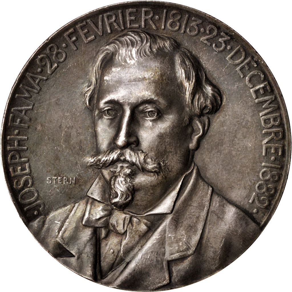 France, Medal, Joseph Fama, History, 1882, Stern, VF(30-35), Silvered bronze
