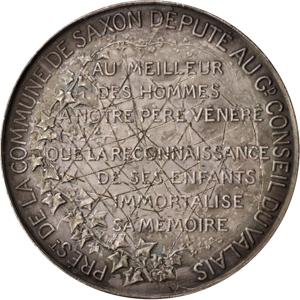 France, Medal, Joseph Fama, History, 1882, Stern, VF(30-35), Silvered bronze