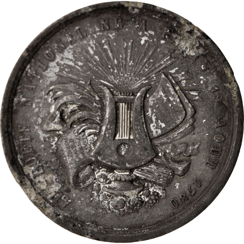 Francia, Medal, Pierre Jean Béranger, Arts & Culture, 1858, MB, Stagno