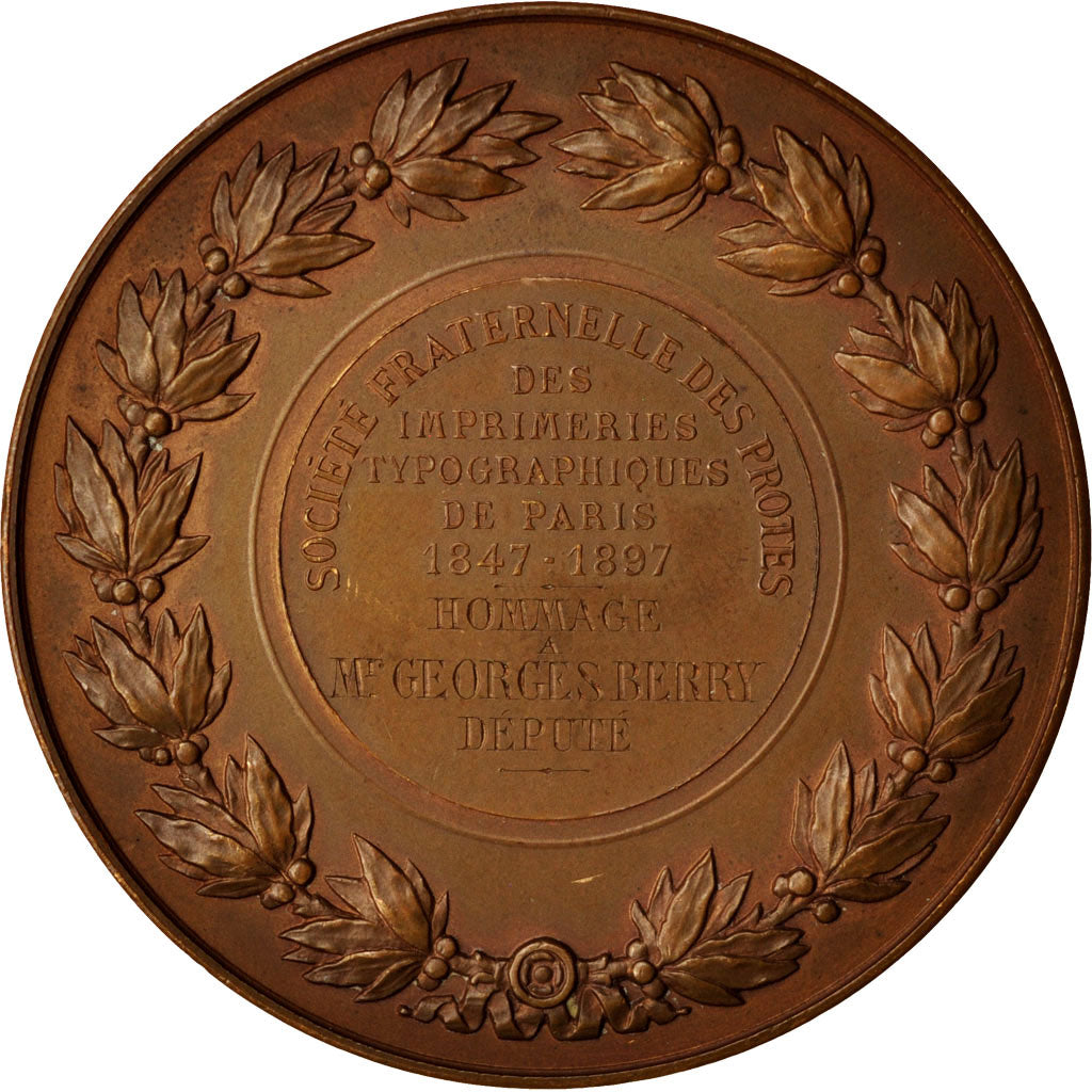 France, Medal, Société fraternelle des Protes des imprimeries typographiques