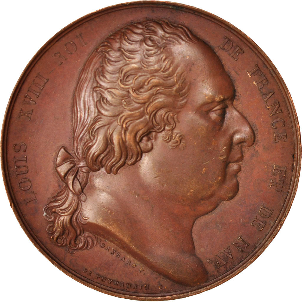 France, Medal, Louis XVIII, Canal St Martin, Louis XVIII, Politics, Society