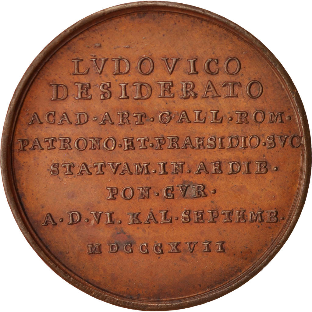 France, Medal, Statue de Louis XVIII, History, 1817, AU(50-53), Copper